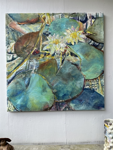 Maleri 100 x 100 cm. " Yellow Men"