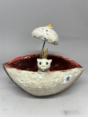 Kat i båd - keramik
