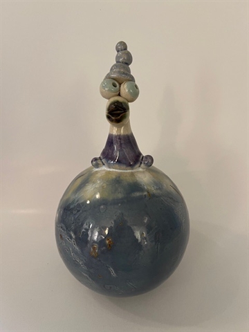 Keramik kugle med fugl