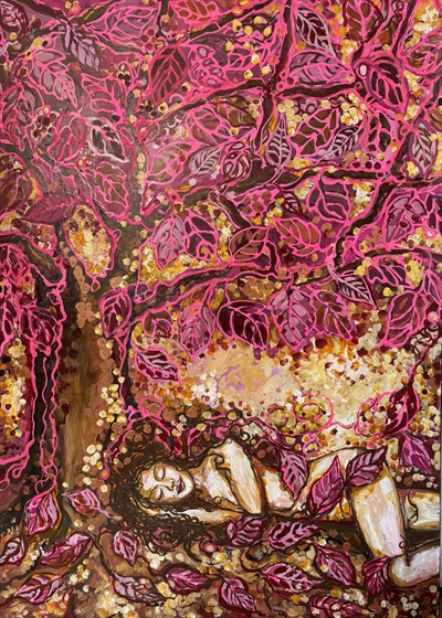 Maleri 140 x 100 cm "Flora"