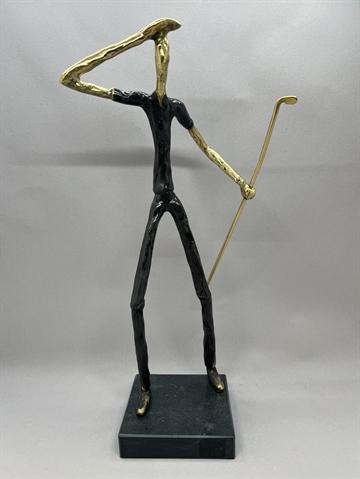 Bronzefigur golfspiller 