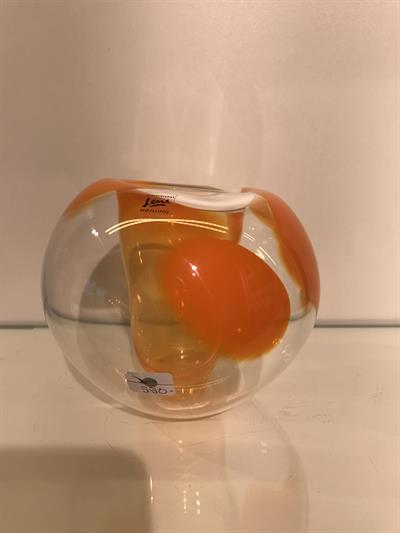 Mundblæst glasvase - orange
