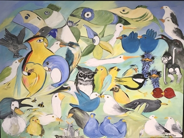 Maleri med fugle