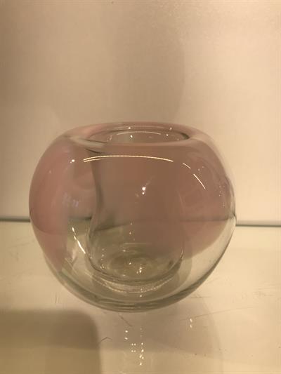 Mundblæst glasvase - lyserød