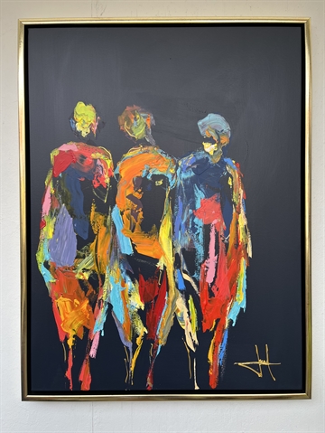 Maleri 80 x60 cm "Kigger lidt skævt . . på"