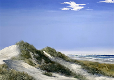 De store klitter i Gl. Skagen- Kunstkort i ramme af Billedkunstner Gitte Toft. 