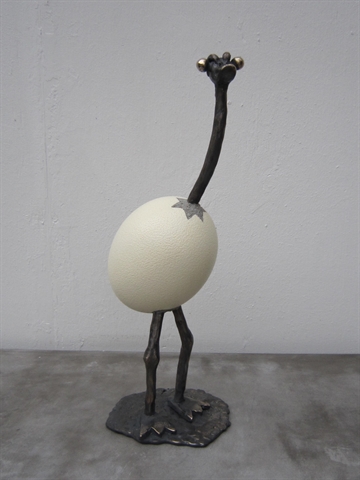 Struds i bronze af Hans Felthaus