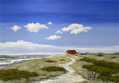 Kongevillaen - Kunstkort i ramme af Billedkunstner Gitte Toft. 