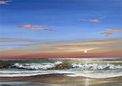 Gl. Skagen - Kunstkort i ramme af Billedkunstner Gitte Toft. 